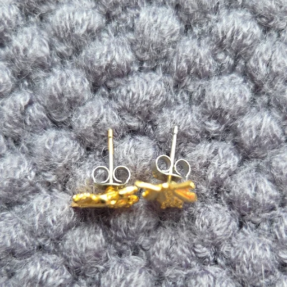 Gold Tone Frog Earrings - Picture 2 of 3